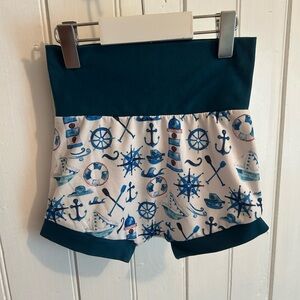 Handmade 3t navy blue Nautical Themed bummie Shorts
